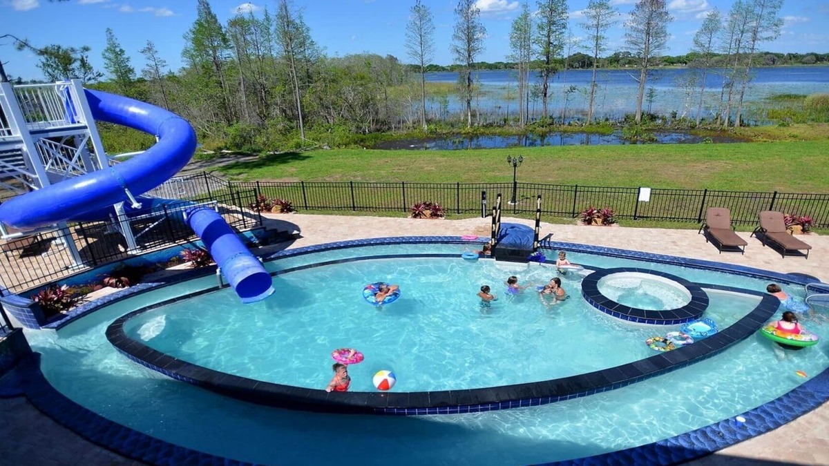 Clermont House | 10 Acre Lakefront Mansion Sleeps Up to 45 - Waterslide & Lazy River
