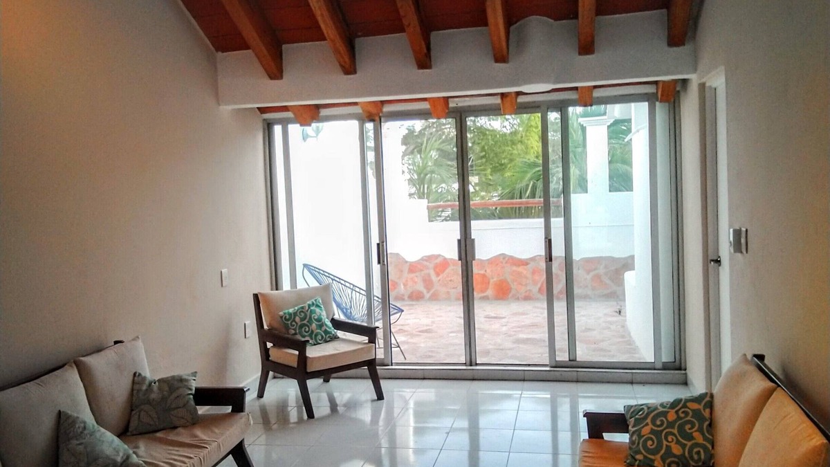 R Apartment | 120M2 2 BR apt. In Chahue - pool. 5 min walk to sea & 1 min walk to supermarket!