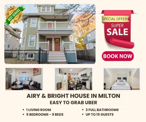 Milton Apartment | 14-2-5BR Milton - Near Blue Hills