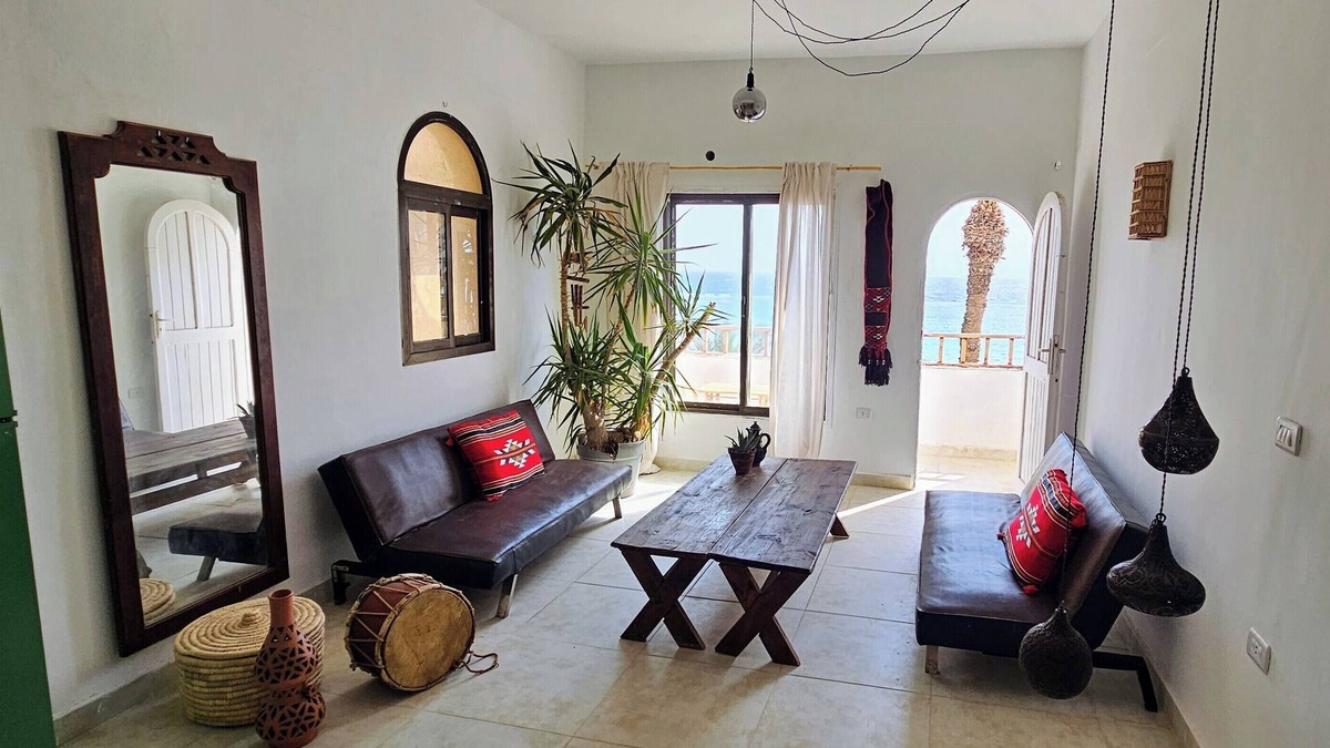 Dahab Apartment | 1st line on beach loft NO1,LTBL , 90m2, sleeps 6, newly renovated, all amenities