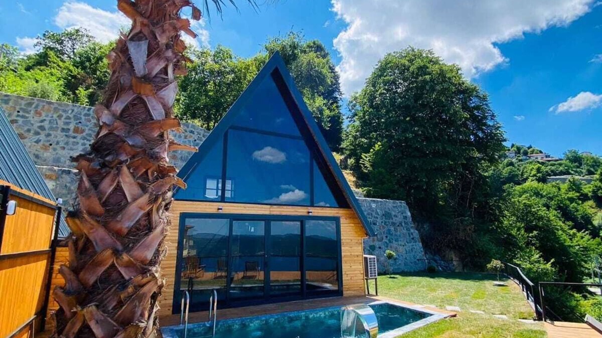 Sapanca House | 2+1 Heated Private Pool - Lake View - 5 Person Bungalow in Dibektaş