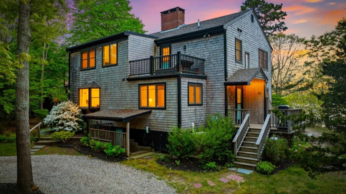 Waquoit Village House | 2 Acre Waterfront Home Overlooking Waquoit Bay with Spa and Swim Dock