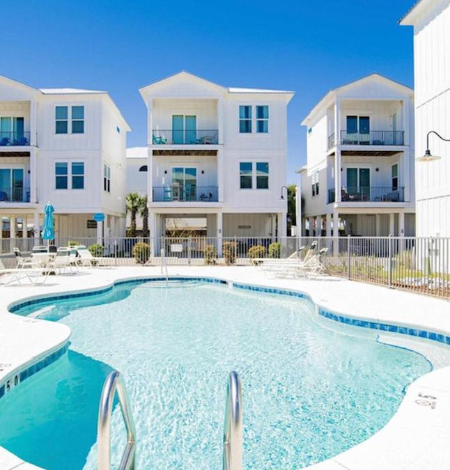 Gulf Shores House | 2 Bedroom Dog Friendly Cottage with Bunks, Sleeps 10, Heated Outdoor Pool, Walk to Beach