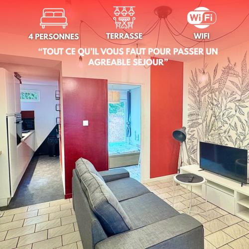 Douai Apartment | 2 chambres en RDC avec terrasse 4 personnes