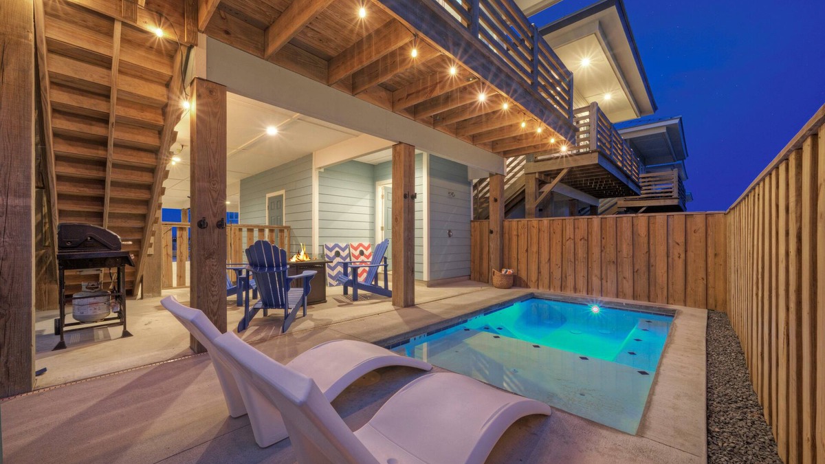 Port Aransas House | 2 Homes, Sleeps 22 | 2 Private Pools, Firepit, Steps to Beach Boardwalk Access