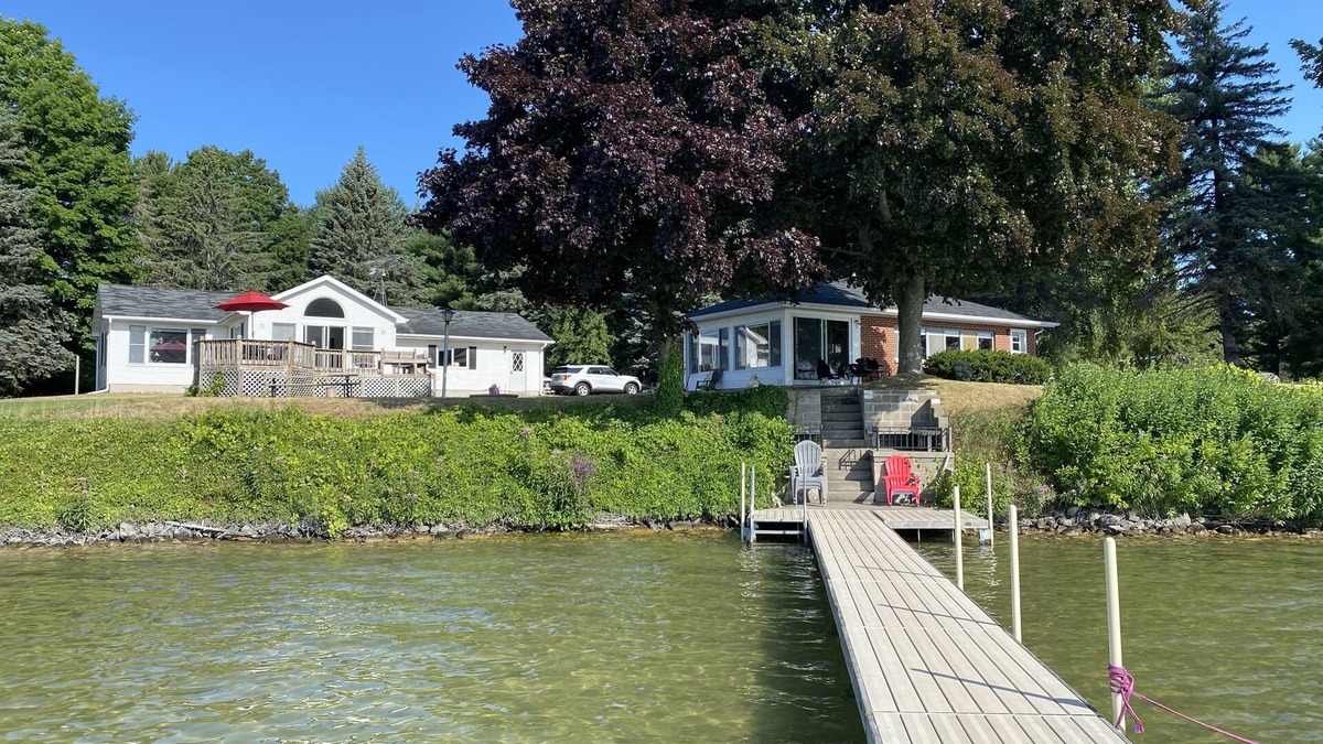 Lake Leelanau Cottage | 200 feet of pristine lake frontage & two cottages - One rental fee
