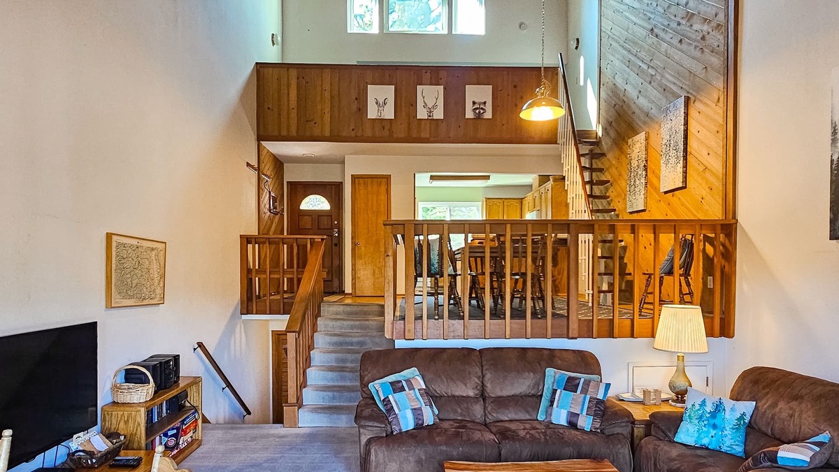Lakeshore Condo | 2BR Huntington Lake condo with stunning views, WiFi, 2 decks, private W/D
