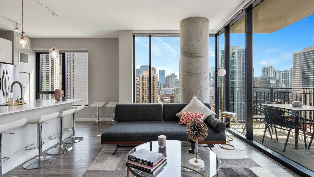 Near North Side Apartment | 2BR Retreat in Downtown + City Skyline Views
