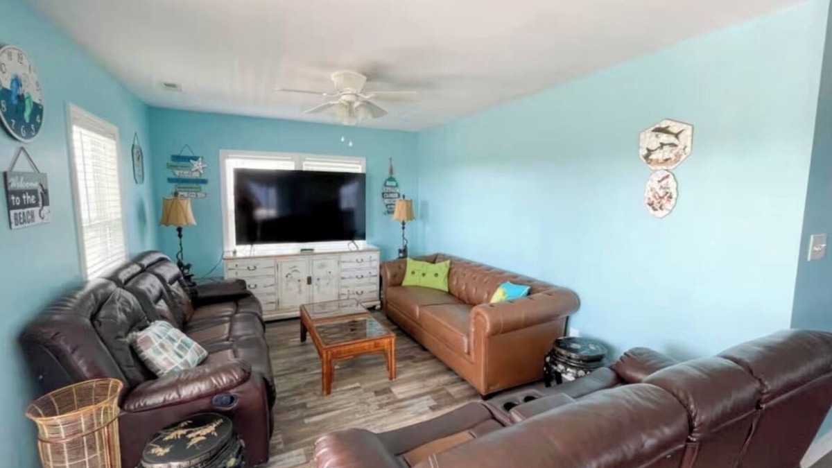 Ocean City Beach Villa | 3-bedroom villa in charming North Topsail Beach with WiFi, AC Ocean front view