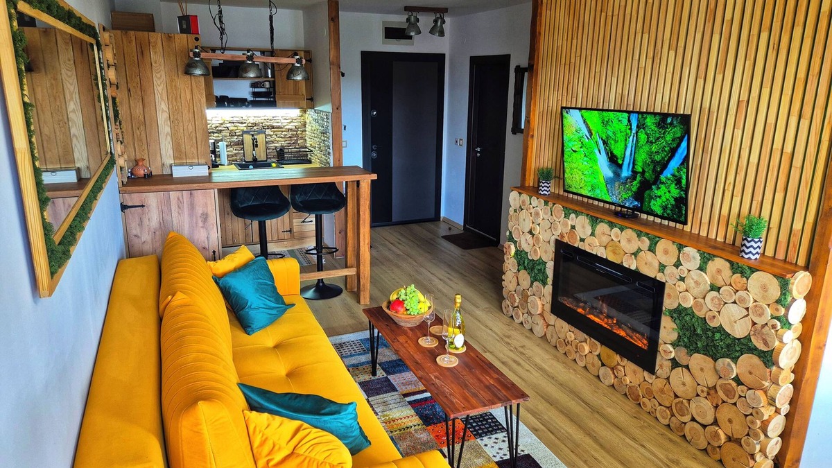 Kvartal Noviya Grad Apartment | 3 min walk to ski lift, free parking, cozy flat & mountain view