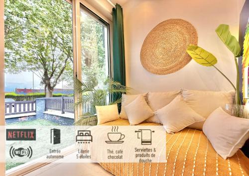 Mons-en-Baroeul Apartment | 30 - Appartement avec TV XL, 2 chambres, jardin, parking, prox Gare et CentreLille
