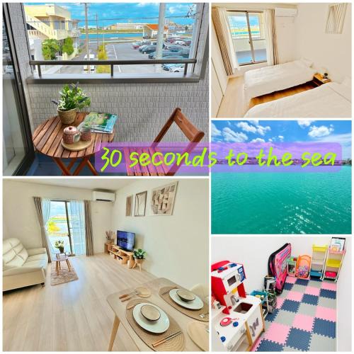 Okinawa Villa | 30-second walk to the sea! New house 紫葉! You can see the sea from every floor! maximun 10 people!