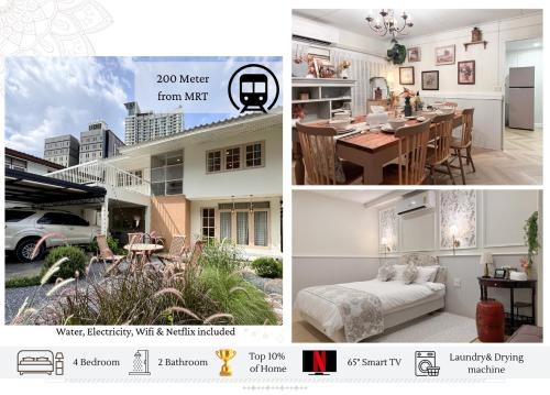 Ratchadaphisek House | 4 Bedroom Rustic Farmhouse Sleep 9 4 Mins walk to MRT
