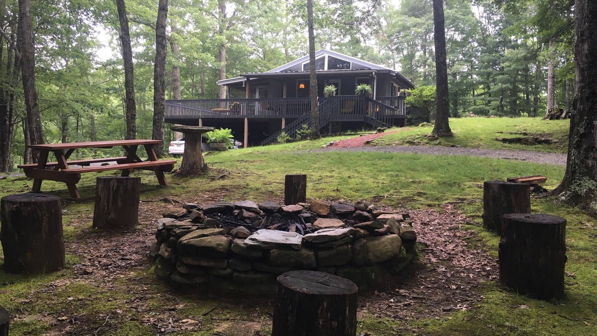 Brevard Cabin | 5 acres 4 bedroom cabin close to everything with fire pit, swimming fishing lake