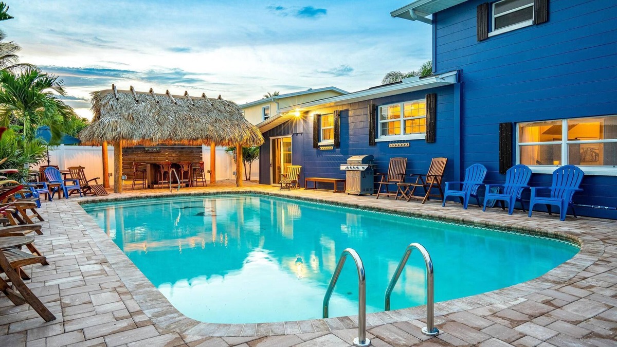 Cocoa Isles House | 5BR Beach House: Heated Pool, Hot Tub & Tiki Bar
