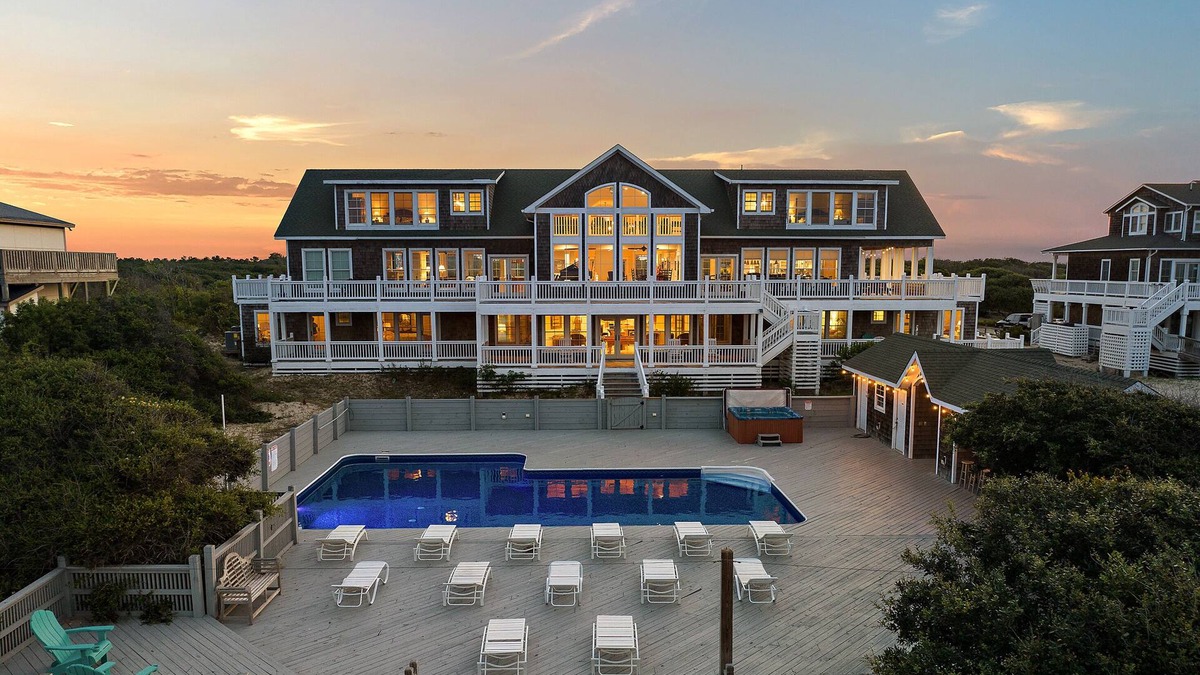 Corolla House | $5k off: Oceanfront Estate | 18BR, Sleeps 40 | Pool, Hot Tub, Events
