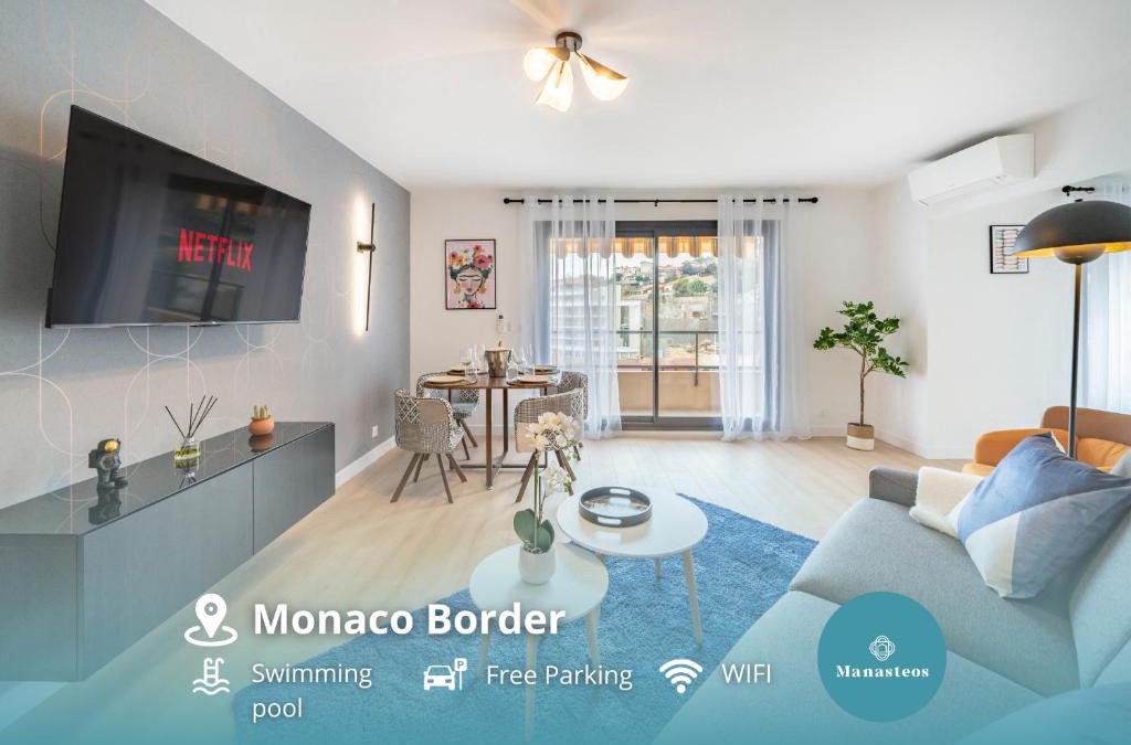Beausoleil Apartment | 5mn Monaco - Vue mer - Parking - Piscine - BB