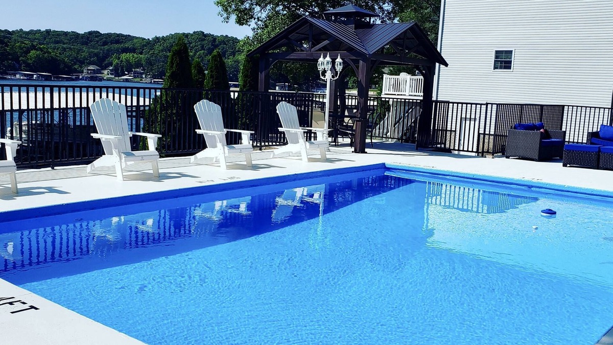 Lake Ozark House | 7BR Lakefront Home with Private Heated Saltwater Pool and 2 Dock Slips