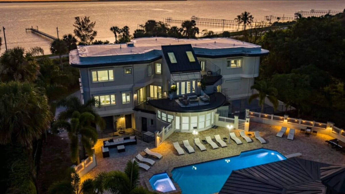 Fort Pierce Villa | 9000 SF Waterfront Mansion/Pool/Boat Dock/Theater