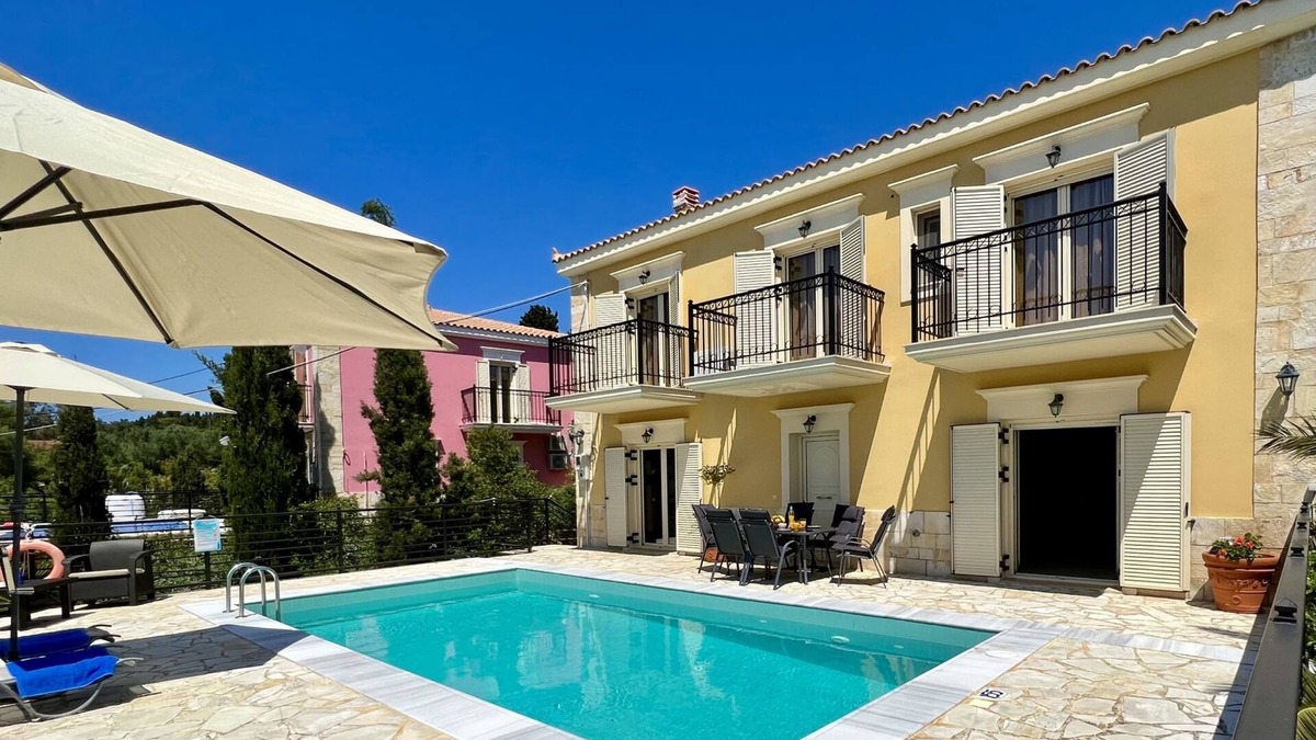 Fiskardo Villa | A Charming 3 Bedroom Villa, 4 Bathrooms, Private Pool, Sea Views, Short drive to the beach, local ta