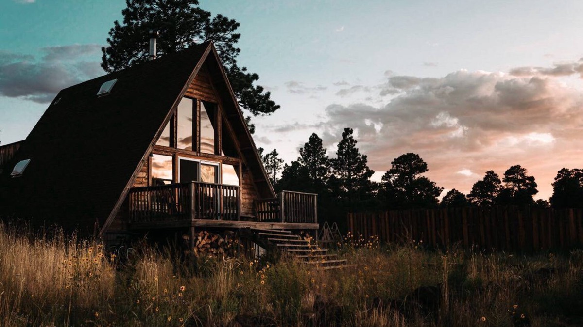 Flagstaff Cabin | A-Frame Mountain View Cabin with loft on 1.5 acres in Coconino National Forest