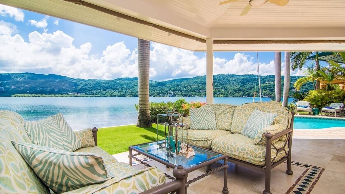 Montego Bay Villa | A luxurious beachfront villa with private beach on a calm lagoon. Montego Bay JA