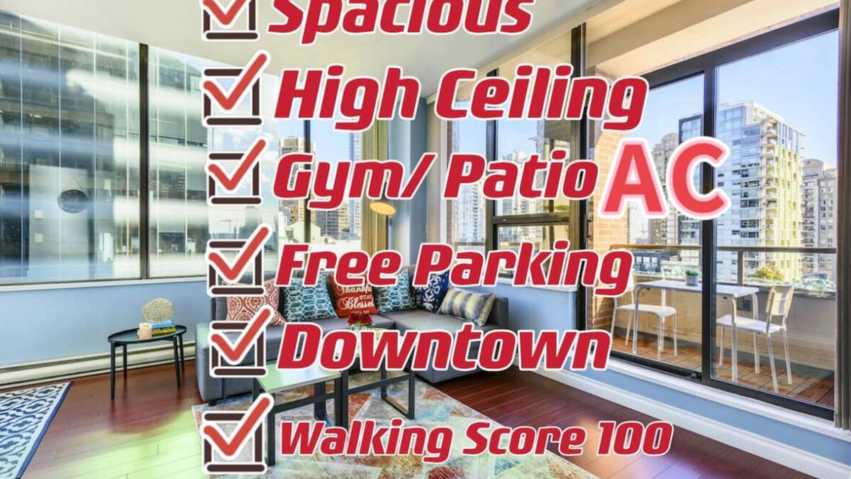 Downtown Vancouver Condo | AC* Stylish Retreat Unique & Centrally Located & Parking