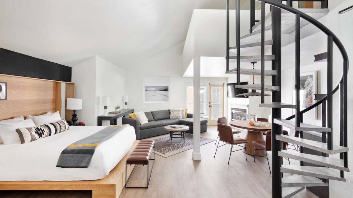 Teton Village Hotel | Adventurer Loft Suite| King + King + Sofa Sleeper at Gravity Haus Jackson Hole