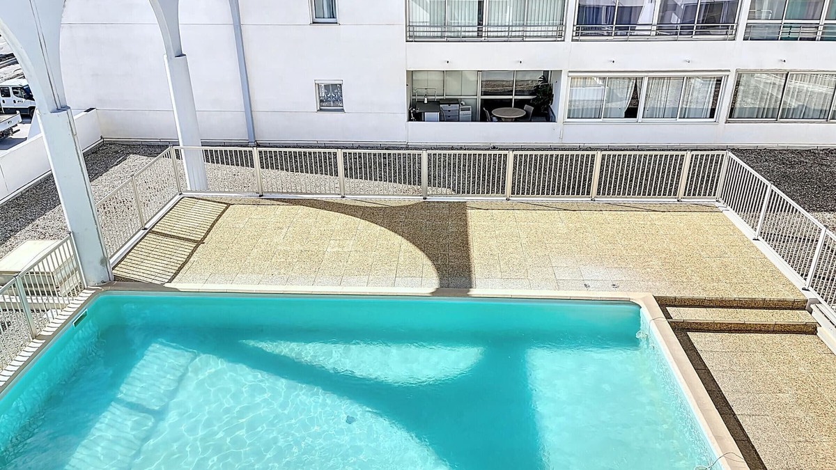 Le Barcares Apartment | Air-conditioned apartment for 4 with pool, terrace and sea view