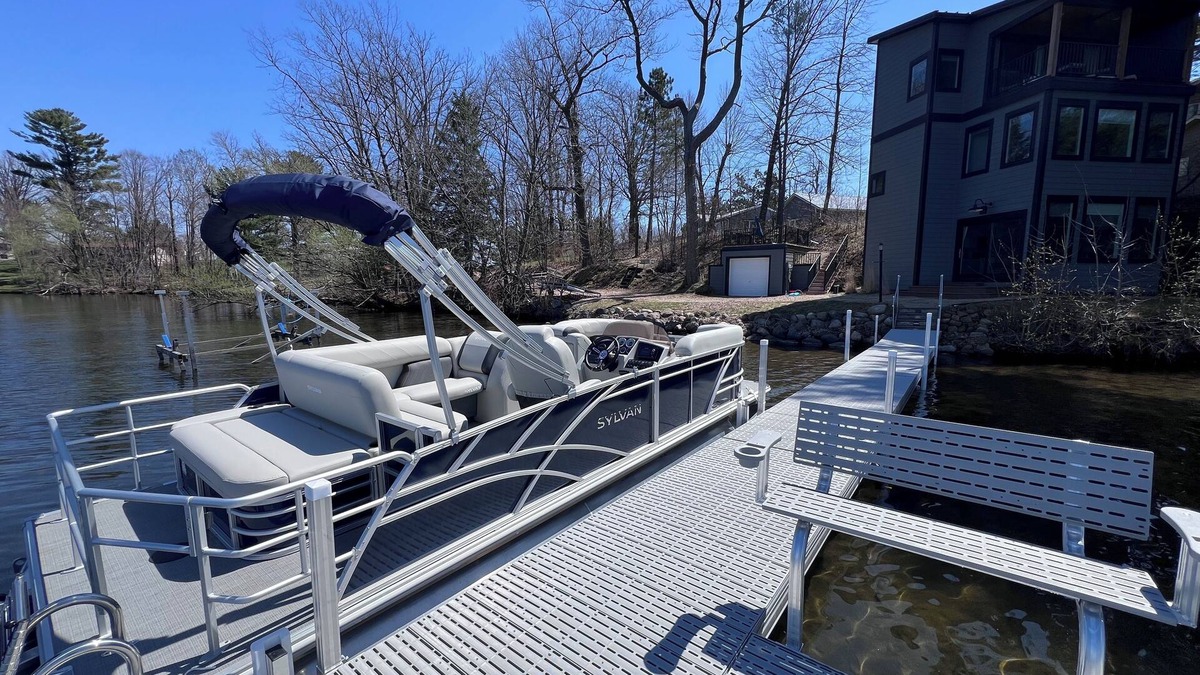 Turtle Lake House | Amazing fall colors, modern lakefront home with fire pit, dock, optional pontoon