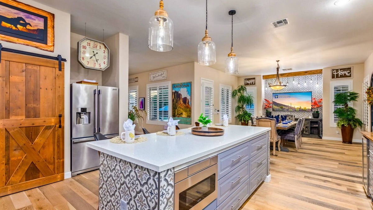 Sun Groves House | Americana Dream Vacation Home! Heated Pool and Spa! One Dog Friendly!