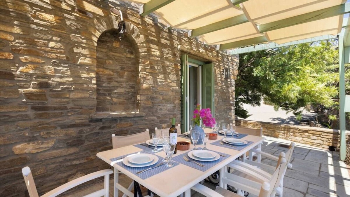 Steniai Villa | Andros 2 down ·Rock Coastal House with Sea Views