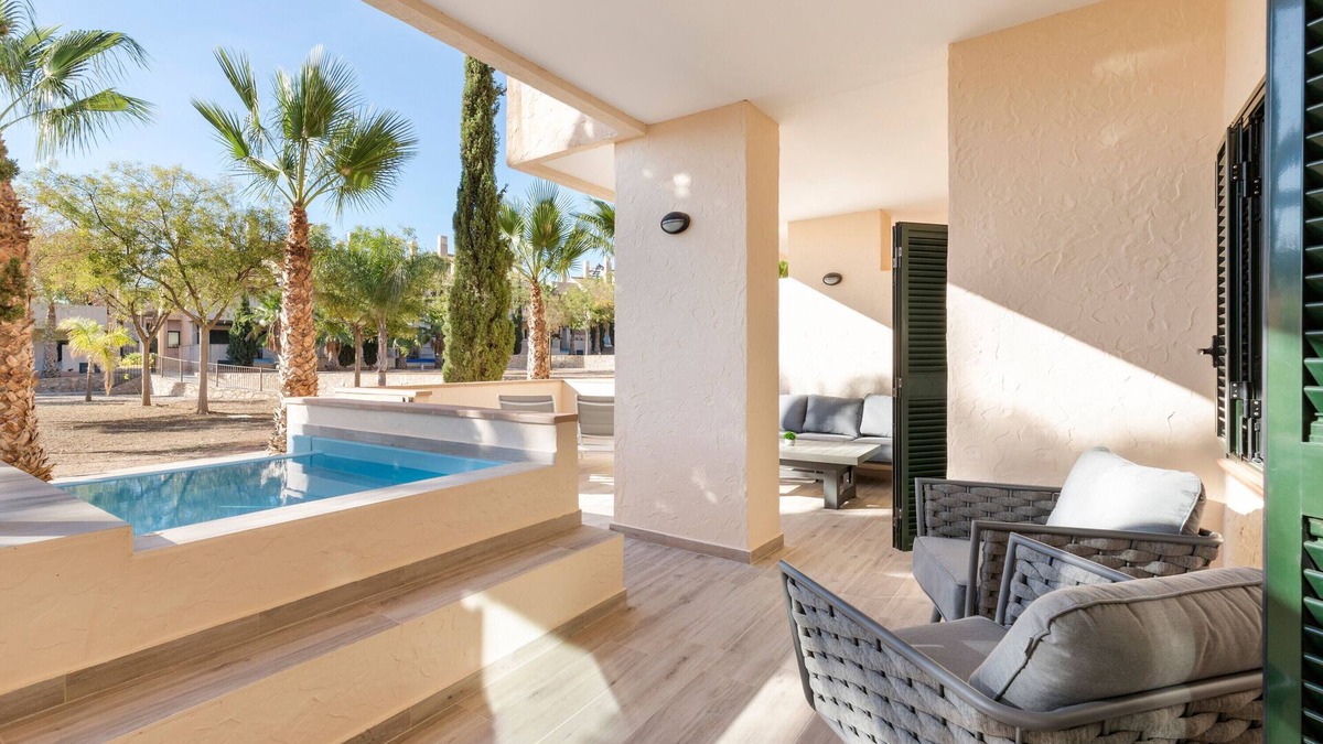 Fuente Alamo de Murcia Apartment | Apartment 'El Oasis Monaco 3 Bajo A' with Shared Pool, Wi-Fi and Air Conditioning