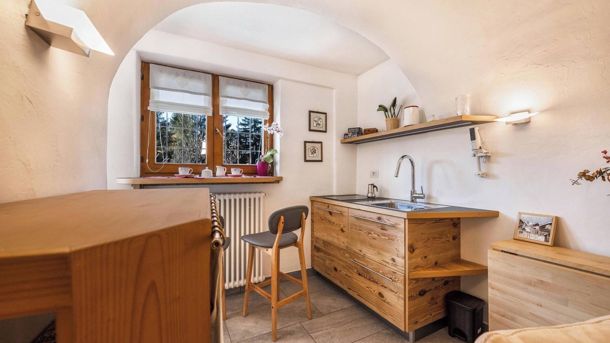 Tesero Apartment | Apartment "Mariagrazia" with Mountain View, Garden & Turkish Bath