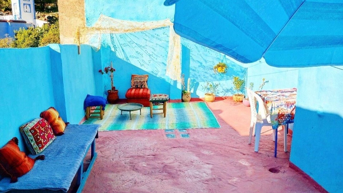 Chefchaouen House | Artistic traditional Riad at the gate of the medina,panoramic mountains terrace