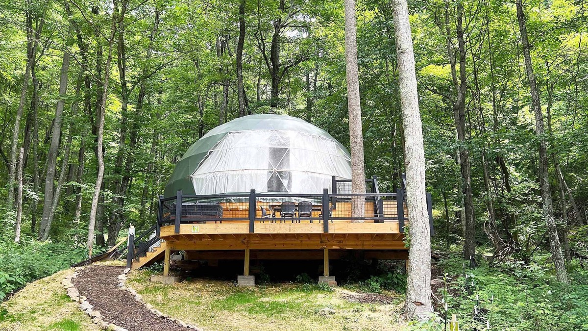 Canton Cabin | Asheville Dome Sleeps 6 + Mountain and Forest View
