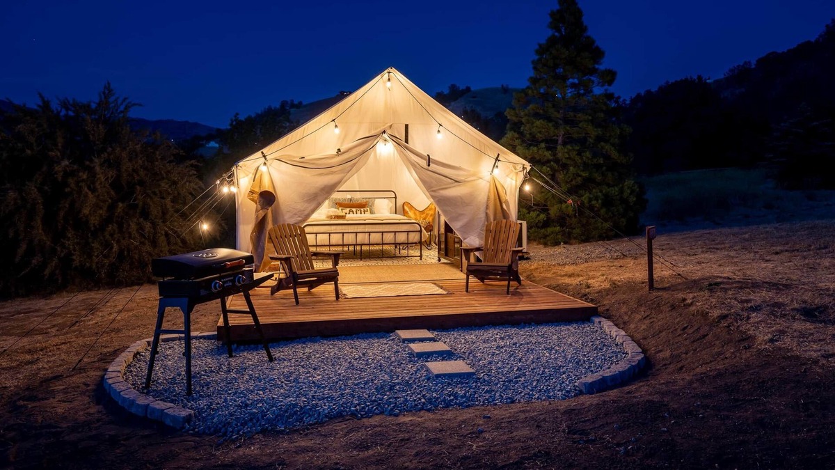 Tehachapi RV Rental | Aspen Tent |Unique Getaway | Glamping Tent Experience
