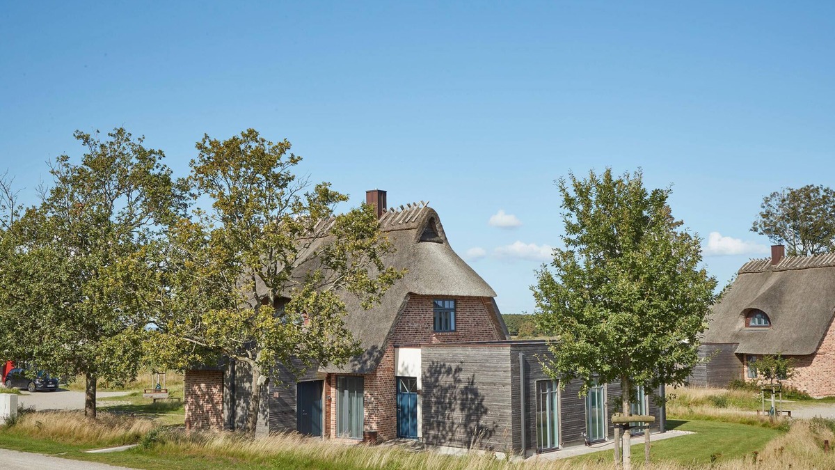 Nieby House | Atelierhaus Sandbank- Unter Reet für bis zu 8 Personen mit Ruhigem Birkblick