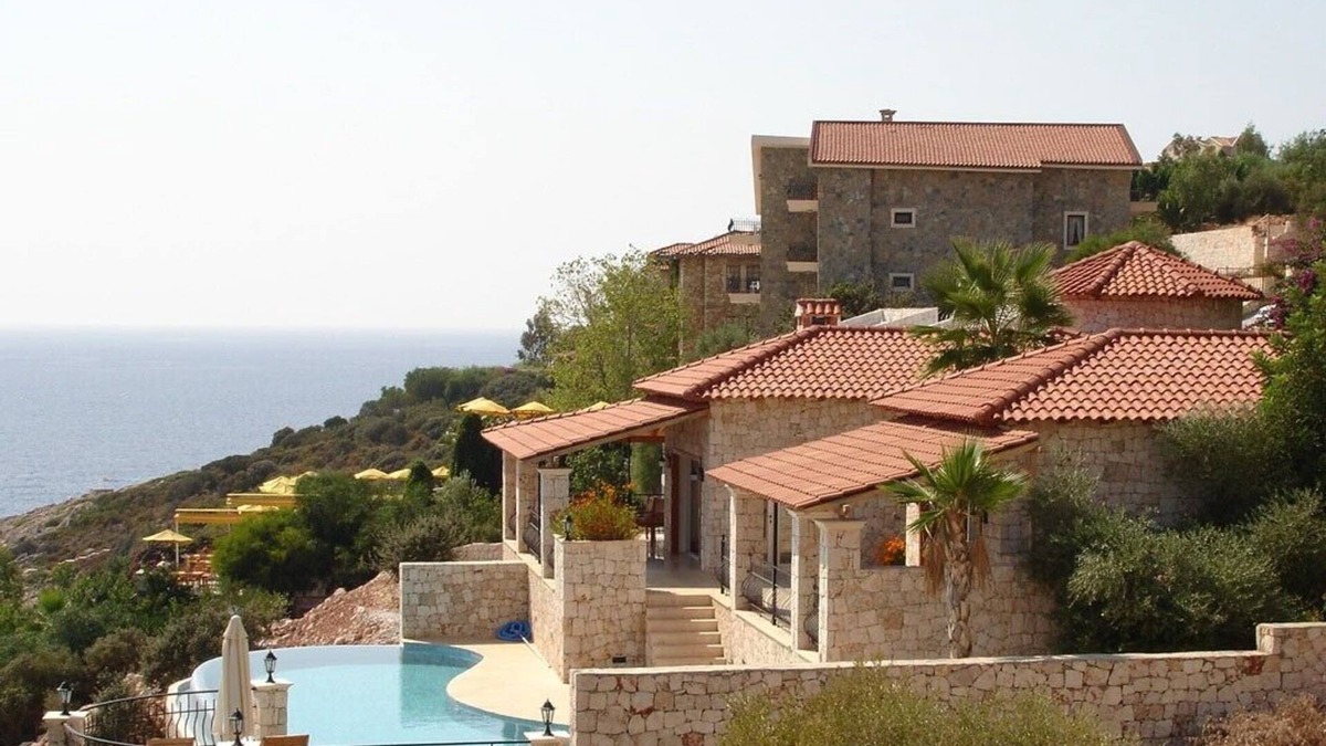 Kas Villa | Attractive villa with a large pool and private sea access - stunning view
