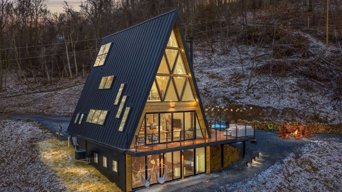 Stanley House | Ava A-Frame Hot Tub Theater Hidden Stair EV Charge