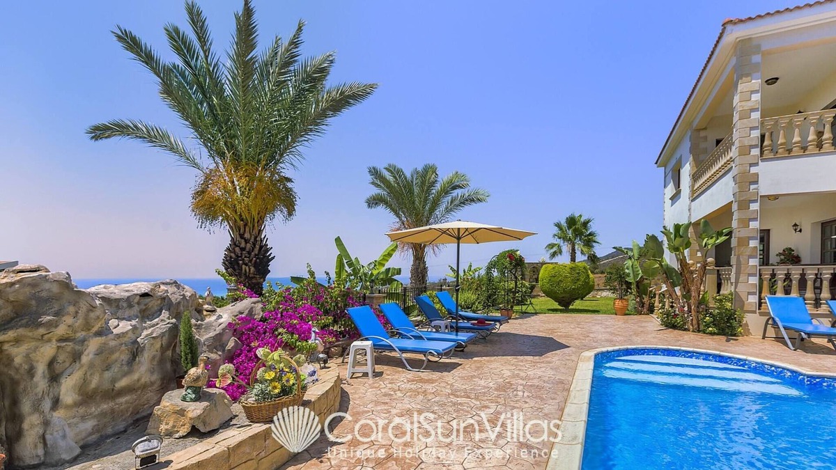 Ayia Marina Chrysochous Villa | Away-from-it-all, Exceptional Sea Views Sleeps 10