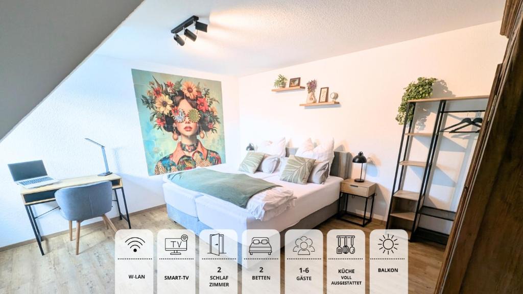 Weingarten Apartment | Basilika One, FEWO für bis zu 6 Pers mit 2 Schlafzi, Balkon und Tiefgaragenstellplatz