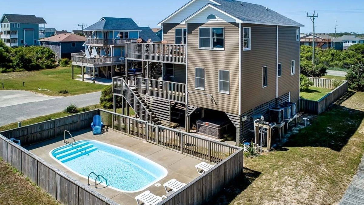South Nags Head House | Beachcomber's Paradise | 295 ft from the beach | Dog Friendly, Private Pool, Hot Tub | Nags Head