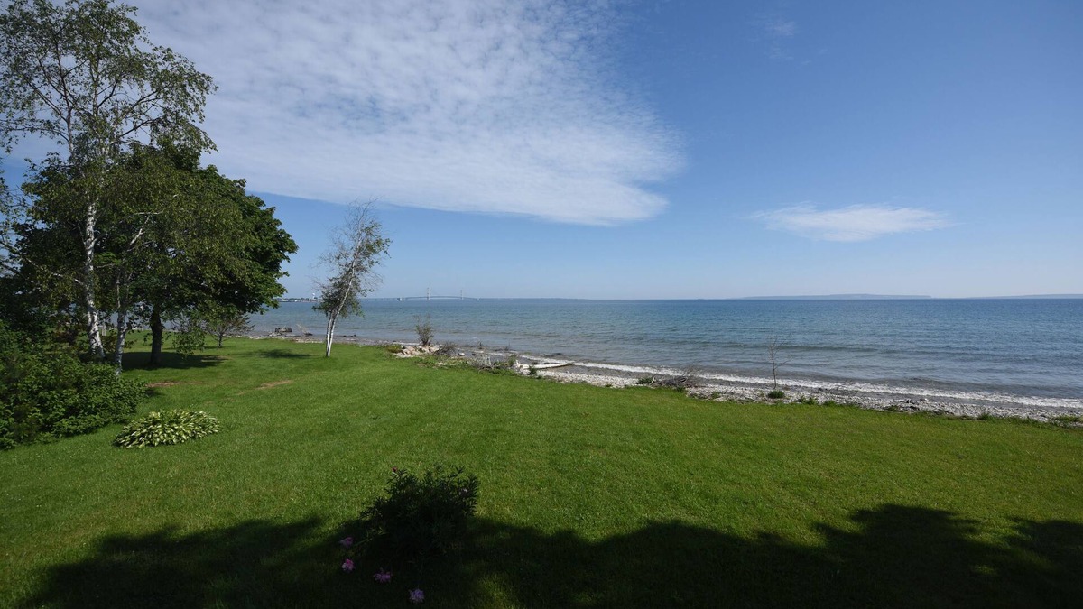 Mackinaw City House | Beachfront Cabin on Straits of Mackinac