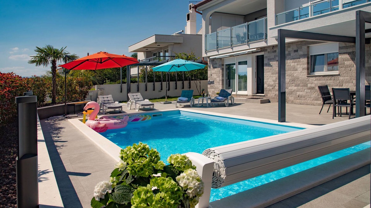 Kostrena Apartment | Beachfront Luxury Apartment , salty water heated pool