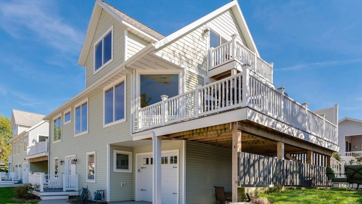 South Haven House | Beachfront Luxury Home-NEW Private Heated Pool, Lake View, Firepit, Game Room