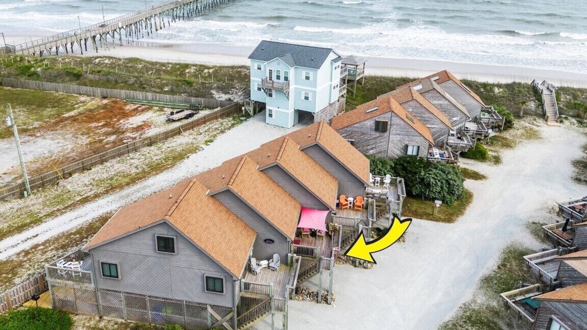 North Topsail Beach House | Beachfront townhome, private beach access, outdoor space & amenities.