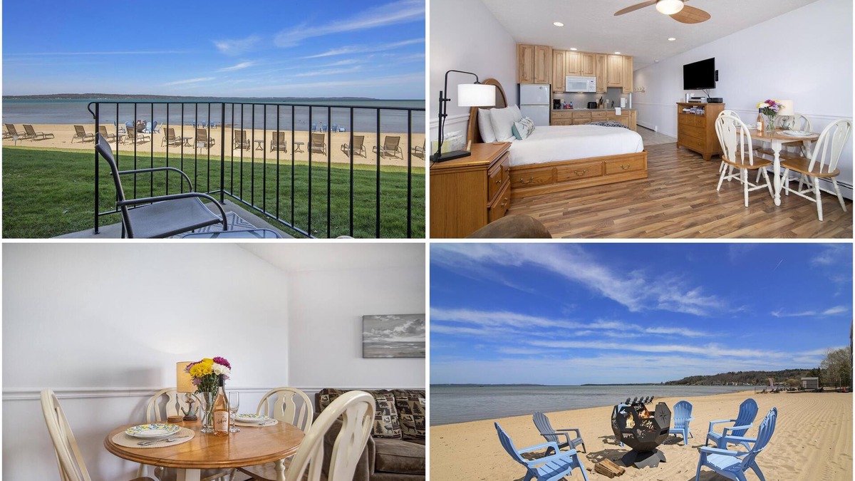 Traverse City Condo | ✵ Beachfront Walkout Condo: Pointes North Resort ➠ 106
