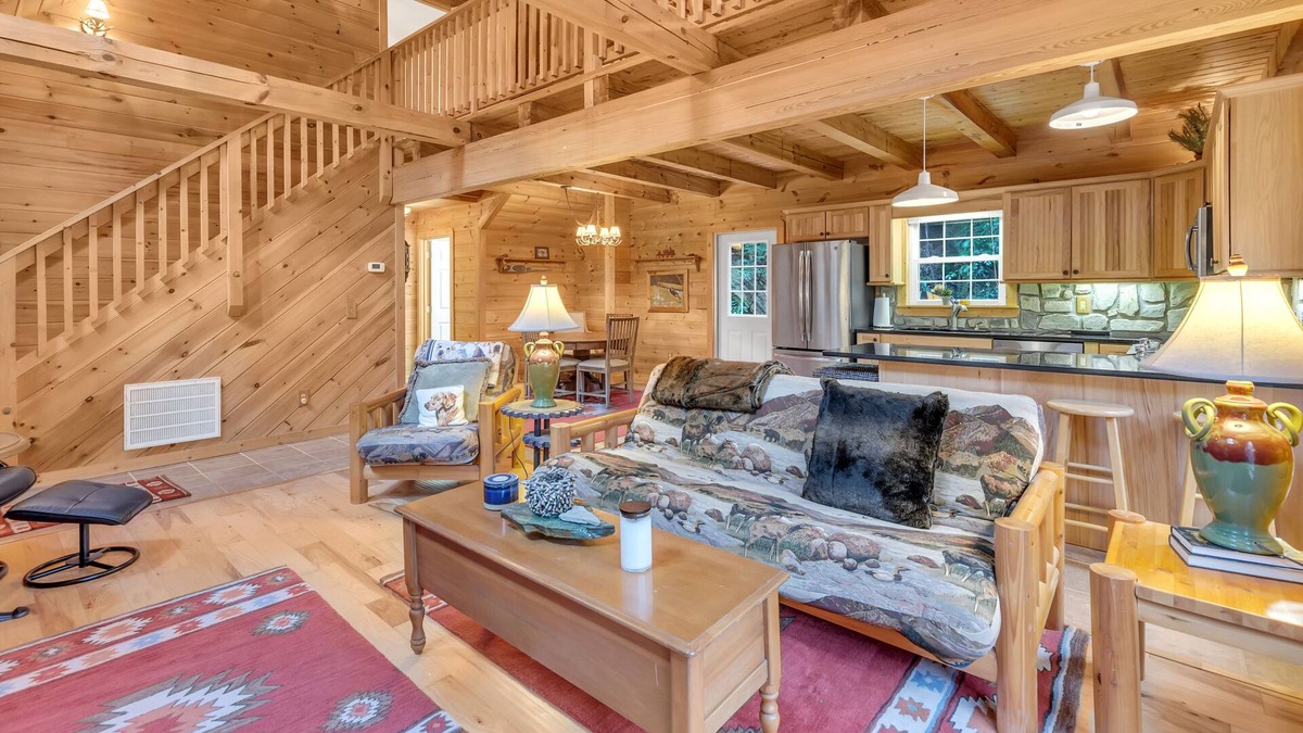 Maggie Valley House | Beautiful 2.5 bedroom/2bathroom with loft home on creek with mountains 43 acres.