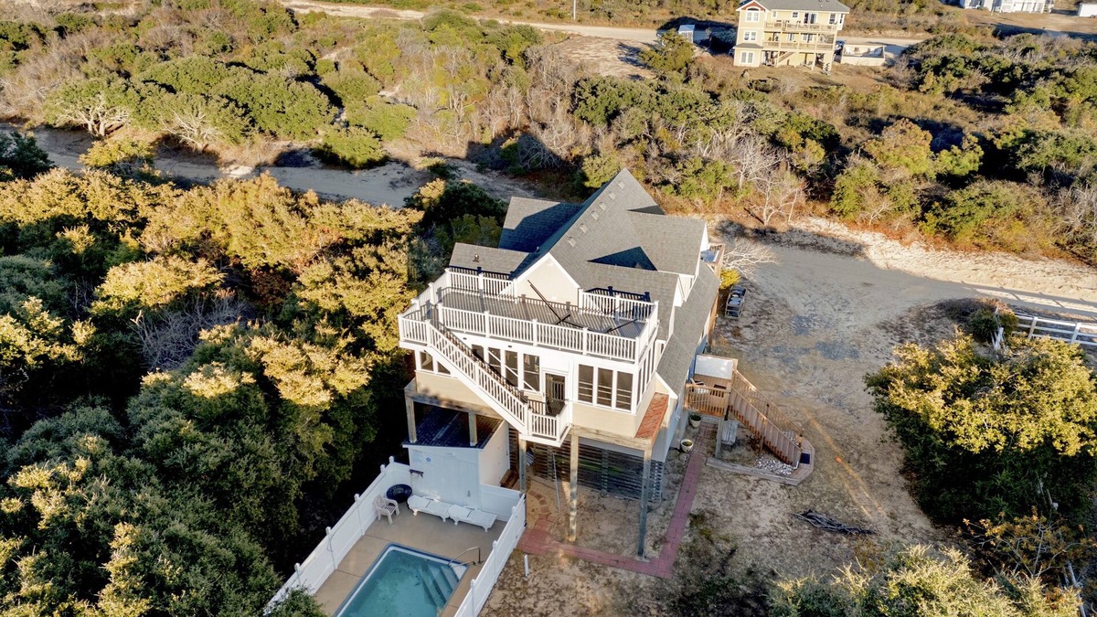 Carova Beach House | Beautiful beach home where wild horses roam free, pool,hot tub,dog friendly